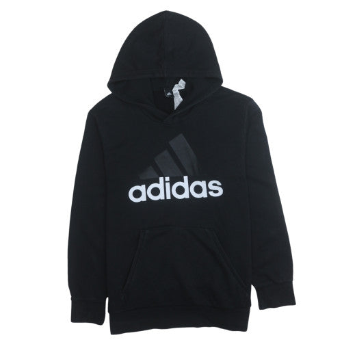 Adidas Women's Black Pullover Hoodie L Cotton Blend Logo Sweatshirt