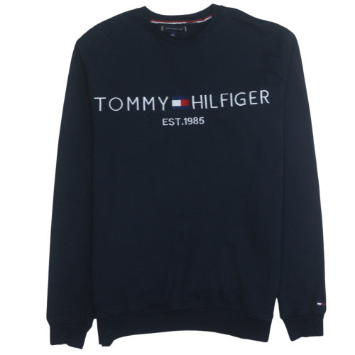 Tommy Hilfiger Men's Blue Logo Crew Neck Pullover Sweatshirt 2XL