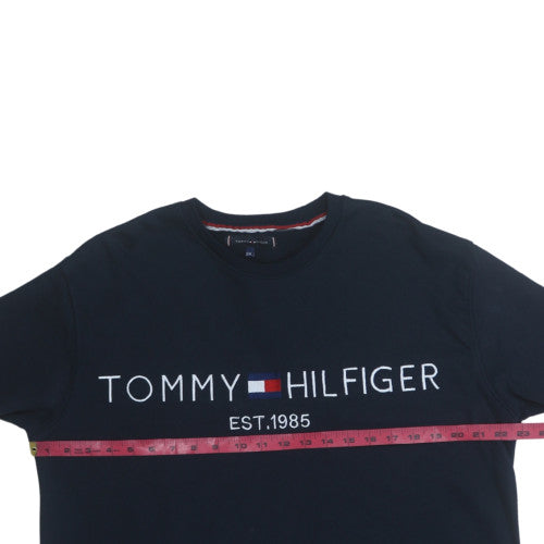Tommy Hilfiger Men's Blue Logo Crew Neck Pullover Sweatshirt 2XL