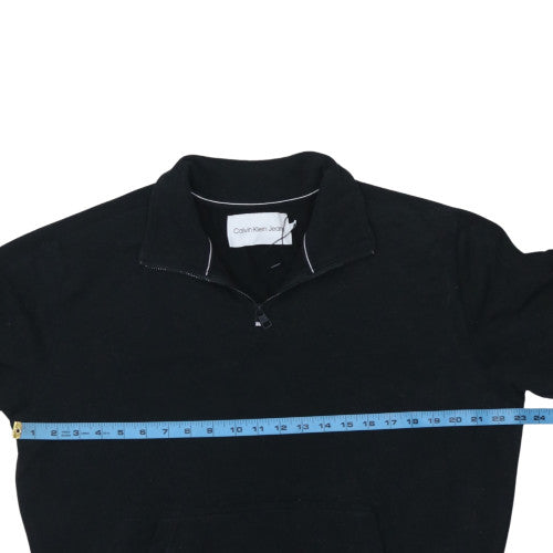 Calvin Klein Jeans Men's Black XL 1/4 Zip Pullover Sweatshirt