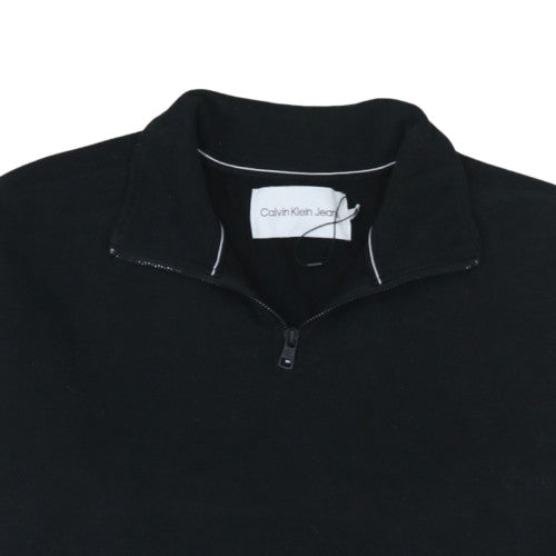 Calvin Klein Jeans Men's Black XL 1/4 Zip Pullover Sweatshirt