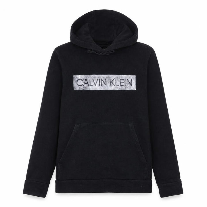 Calvin Klein Men's Black Pullover Hoodie S Fleece Logo Sweatshirt