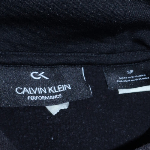 Calvin Klein Men's Black Pullover Hoodie S Fleece Logo Sweatshirt