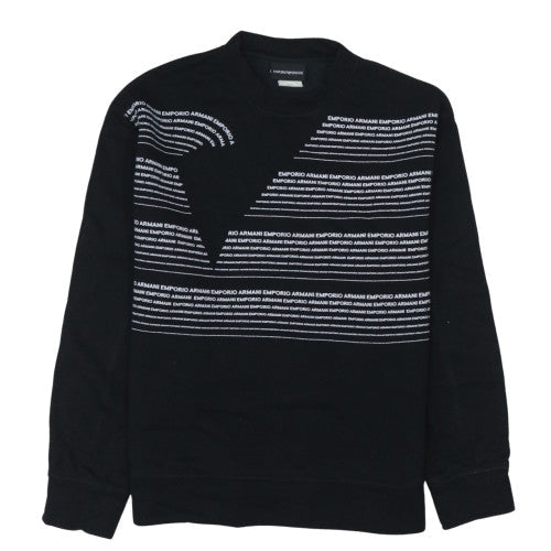 Emporio Armani Men's Black Logo Pullover Sweatshirt M