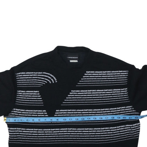 Emporio Armani Men's Black Logo Pullover Sweatshirt M