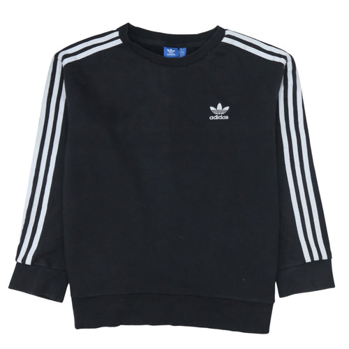 Adidas Women Black Crew Neck Pullover Sweatshirt Size 8