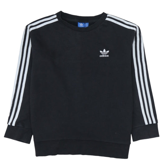 Adidas Women Black Crew Neck Pullover Sweatshirt Size 8