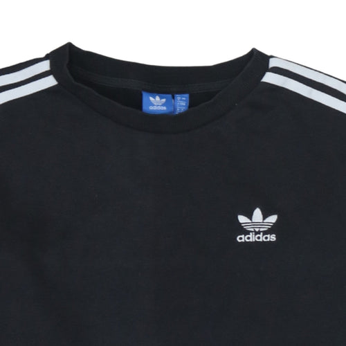 Adidas Women Black Crew Neck Pullover Sweatshirt Size 8