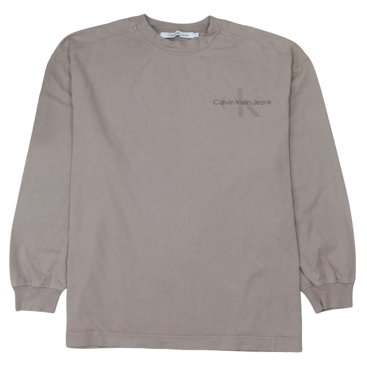 Calvin Klein Jeans Men's Beige M Crew Neck Pullover Sweatshirt