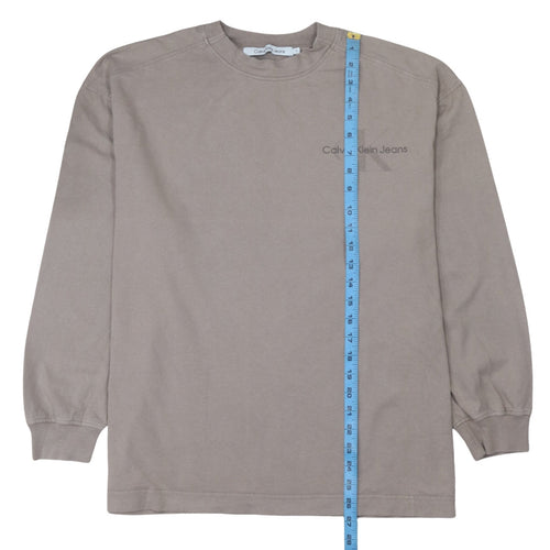Calvin Klein Jeans Men's Beige M Crew Neck Pullover Sweatshirt