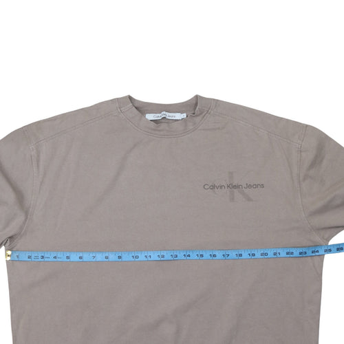 Calvin Klein Jeans Men's Beige M Crew Neck Pullover Sweatshirt