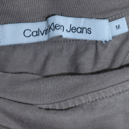 Calvin Klein Jeans Men's Beige M Crew Neck Pullover Sweatshirt