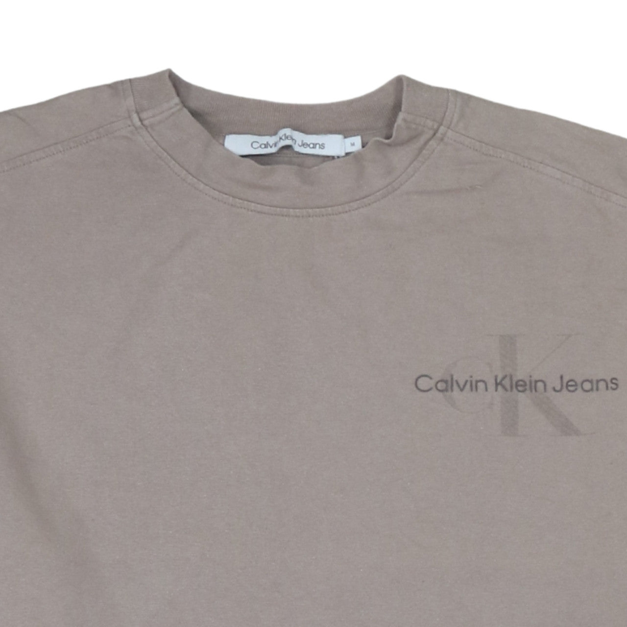 Calvin Klein Jeans Men's Beige M Crew Neck Pullover Sweatshirt