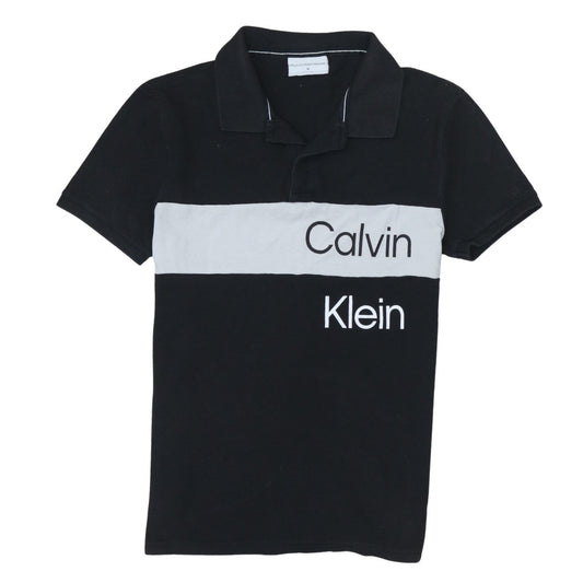 Calvin Klein Jeans Men's Black Colourblock Cotton Polo M