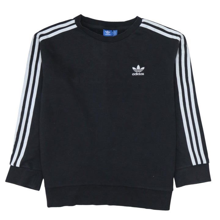adidas Men's Black Crew Neck Sweatshirt L Logo Pullover