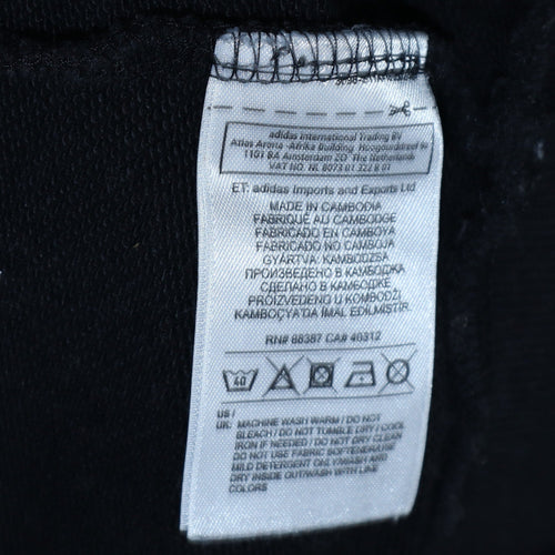 adidas Men's Black Crew Neck Sweatshirt L Logo Pullover