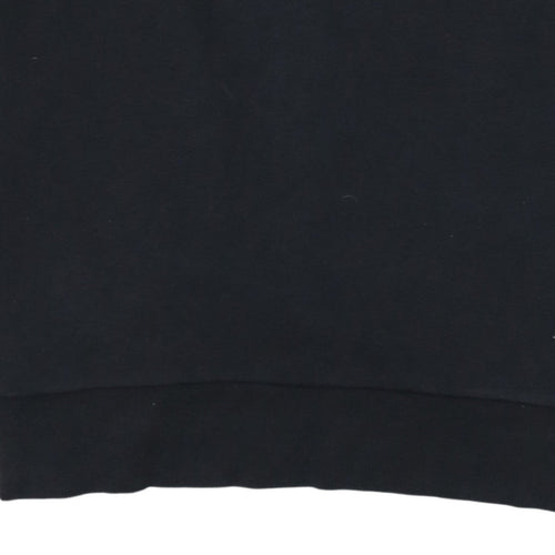 adidas Men's Black Crew Neck Sweatshirt L Logo Pullover