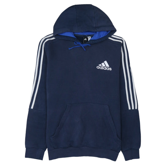 Adidas Men's Blue Pullover Hoodie L Logo Fleece Sportswear