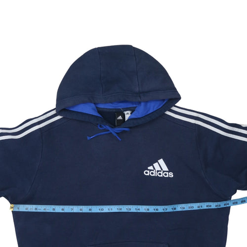 Adidas Men's Blue Pullover Hoodie L Logo Fleece Sportswear