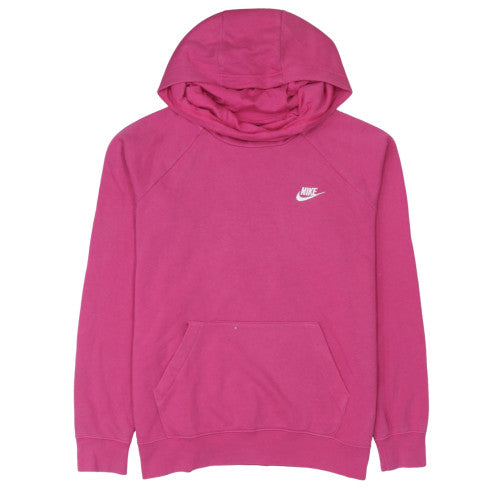 Nike Womens Pink Pullover Hoodie L Cotton Blend Sweatshirt