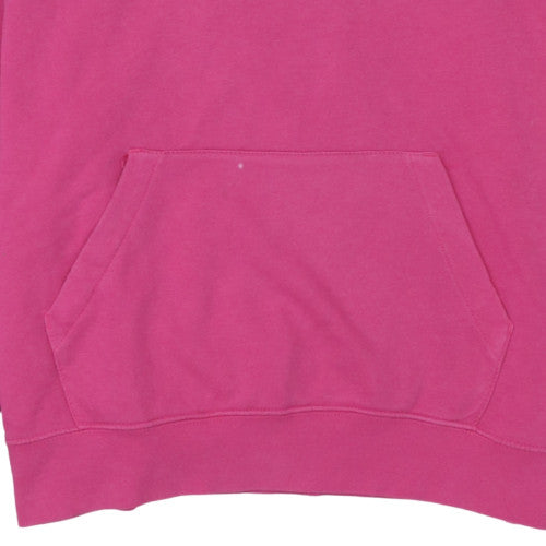 Nike Womens Pink Pullover Hoodie L Cotton Blend Sweatshirt