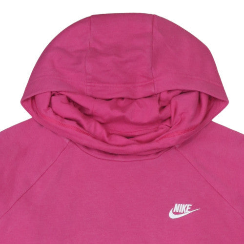 Nike Womens Pink Pullover Hoodie L Cotton Blend Sweatshirt