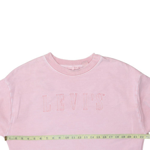 Levi's Women's Pink XS Pullover Crew Neck Sweatshirt Classic Fit