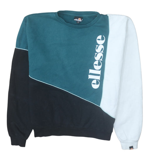 Ellesse Womens Colourblock Green Black White Sweatshirt UK 14