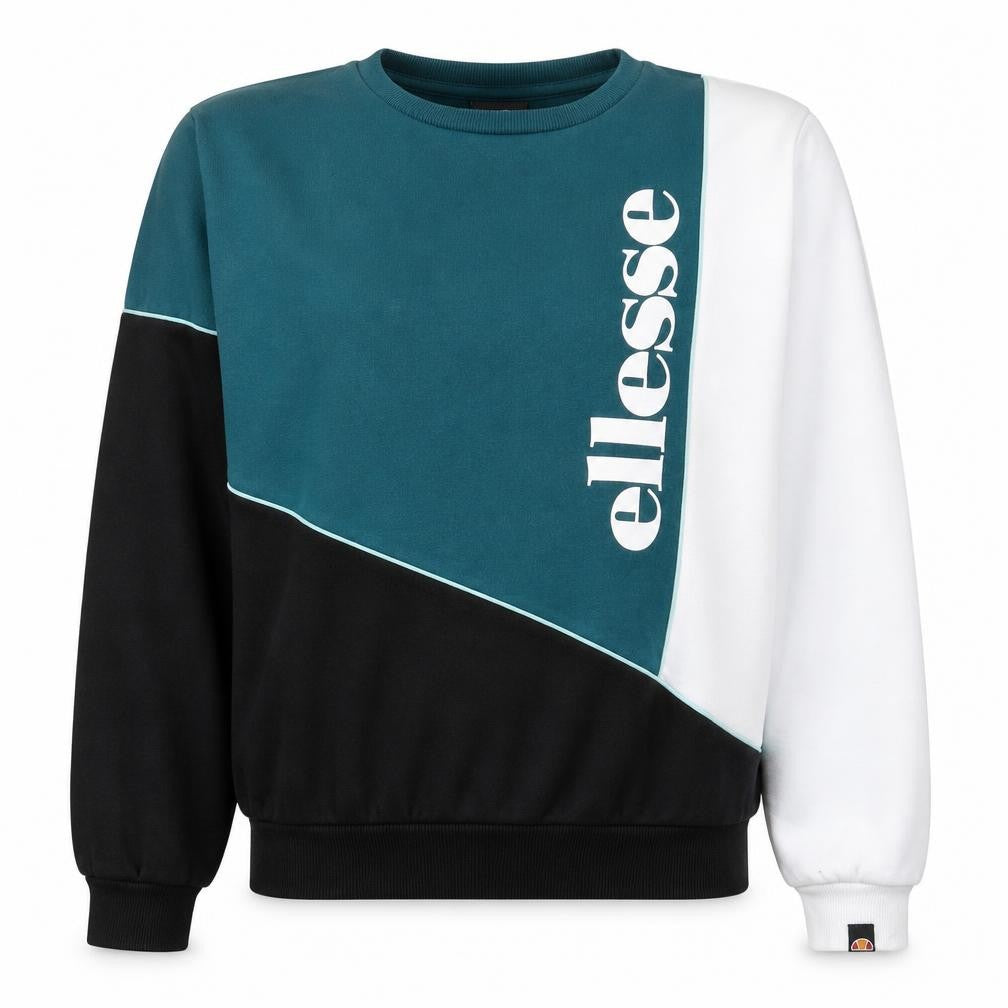 Ellesse Womens Colourblock Green Black White Sweatshirt UK 14