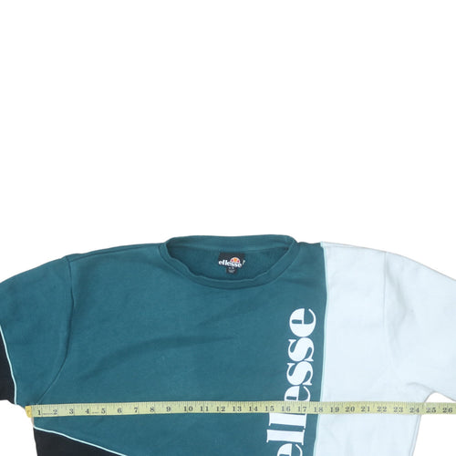Ellesse Womens Colourblock Green Black White Sweatshirt UK 14