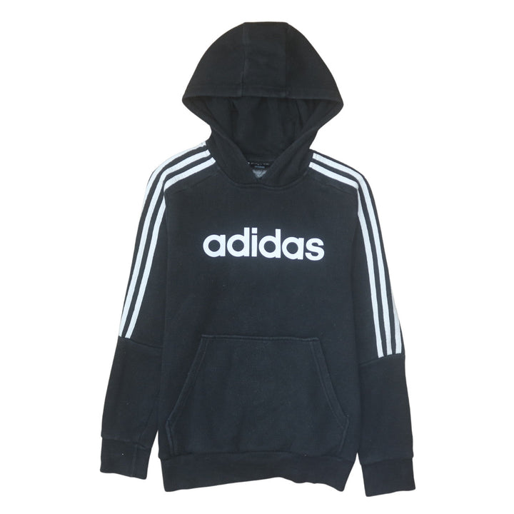 adidas Boys Black Pullover Hoodie 13-14 Years Fleece Sports Sweatshirt