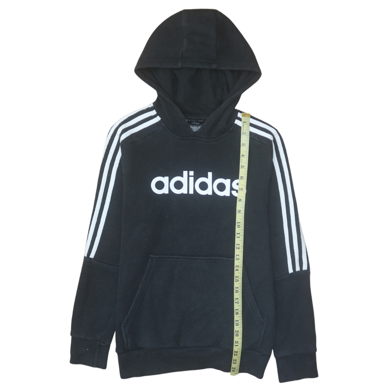 adidas Boys Black Pullover Hoodie 13-14 Years Fleece Sports Sweatshirt