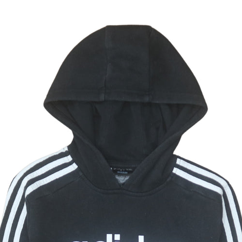 adidas Boys Black Pullover Hoodie 13-14 Years Fleece Sports Sweatshirt