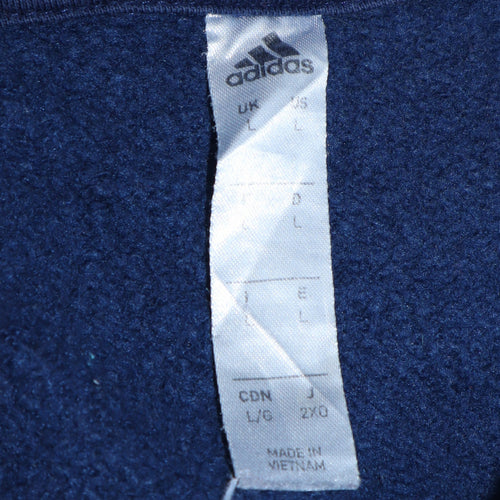 Adidas Men's Blue Pullover Hoodie Size L Fleece Sportswear