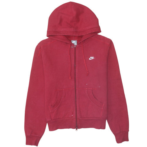 Nike Men's Red Full Zip Hoodie Fleece XL Regular Fit