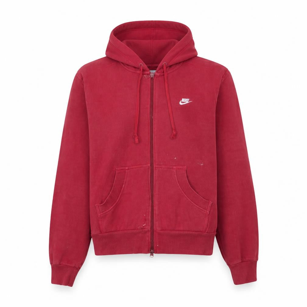 Nike Men's Red Full Zip Hoodie Fleece XL Regular Fit