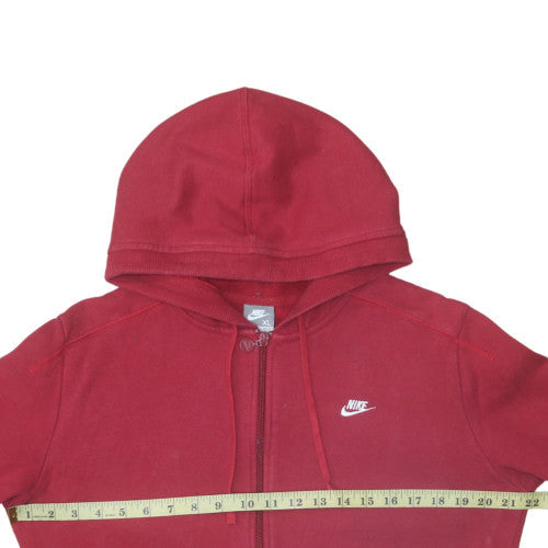 Nike Men's Red Full Zip Hoodie Fleece XL Regular Fit