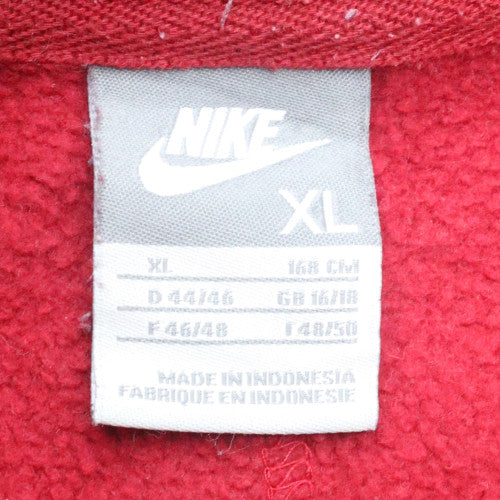 Nike Men's Red Full Zip Hoodie Fleece XL Regular Fit