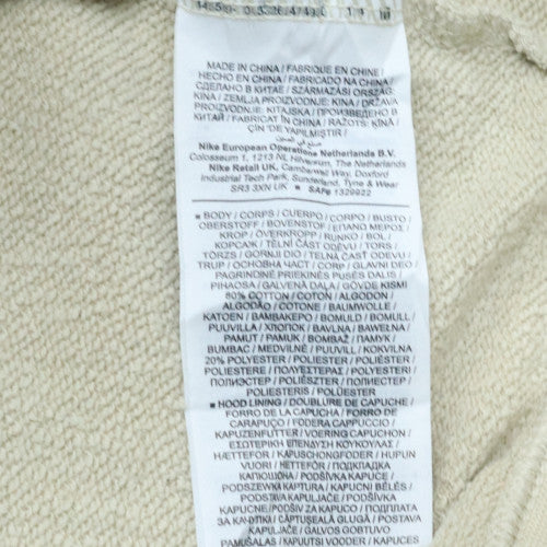 Nike Men’s Beige Pullover Hoodie XL Fleece Regular Fit