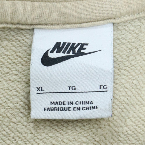 Nike Men’s Beige Pullover Hoodie XL Fleece Regular Fit