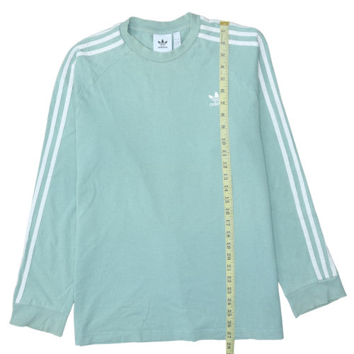 Adidas Women Mint Green Long Sleeve Crew Neck Pullover Sweatshirt L