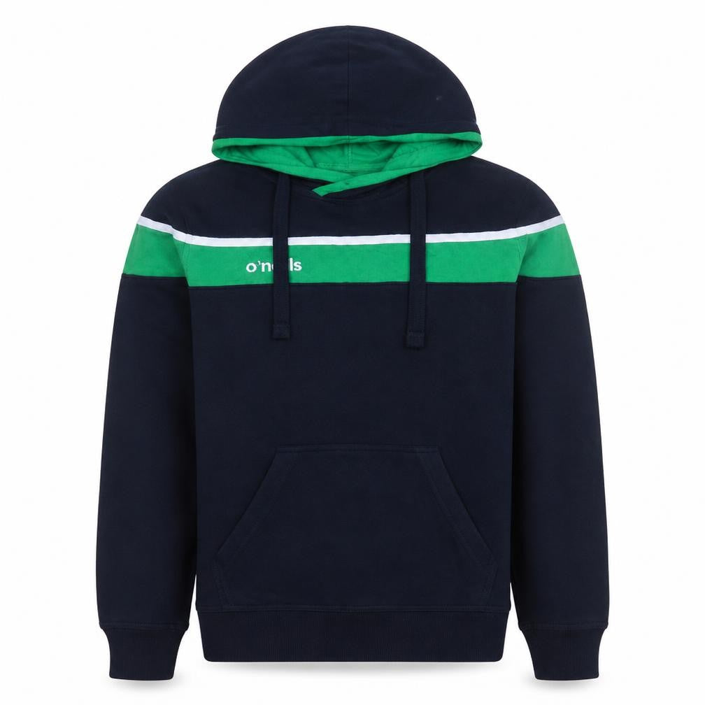 O'Neills Men's Blue & Green Pullover Hoodie XS Fleece Logo