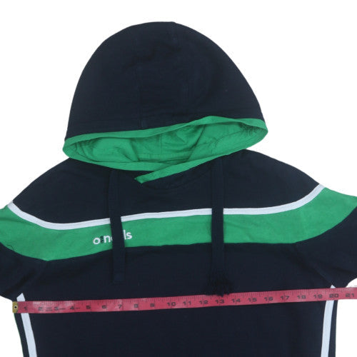 O'Neills Men's Blue & Green Pullover Hoodie XS Fleece Logo