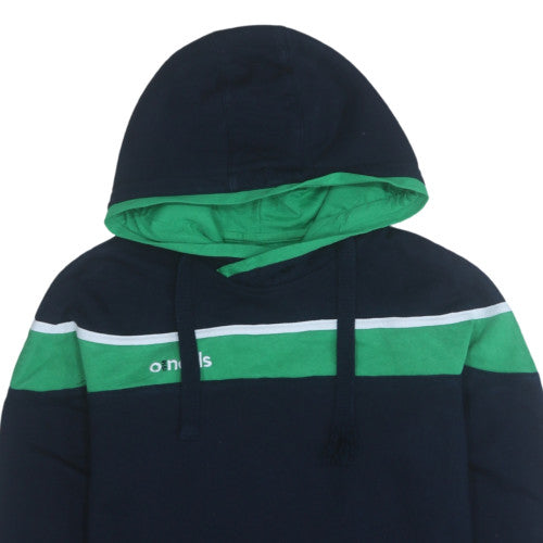 O'Neills Men's Blue & Green Pullover Hoodie XS Fleece Logo