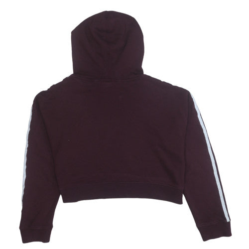 Adidas Womens Burgundy Cropped Hoodie Size 8 Cotton Blend