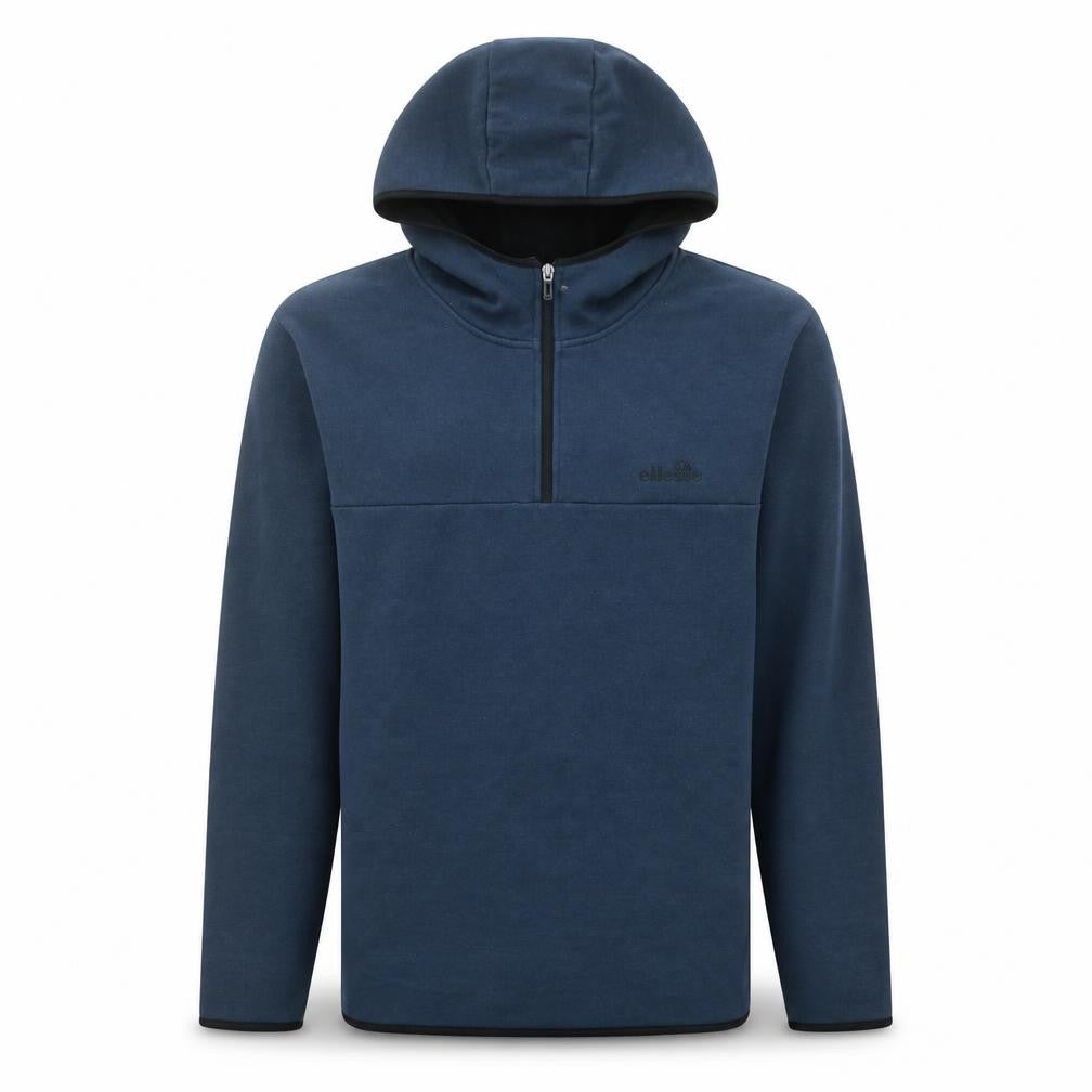 Front view of Ellesse Men’s Blue 1/2 Zip Pullover Hoodie, size L