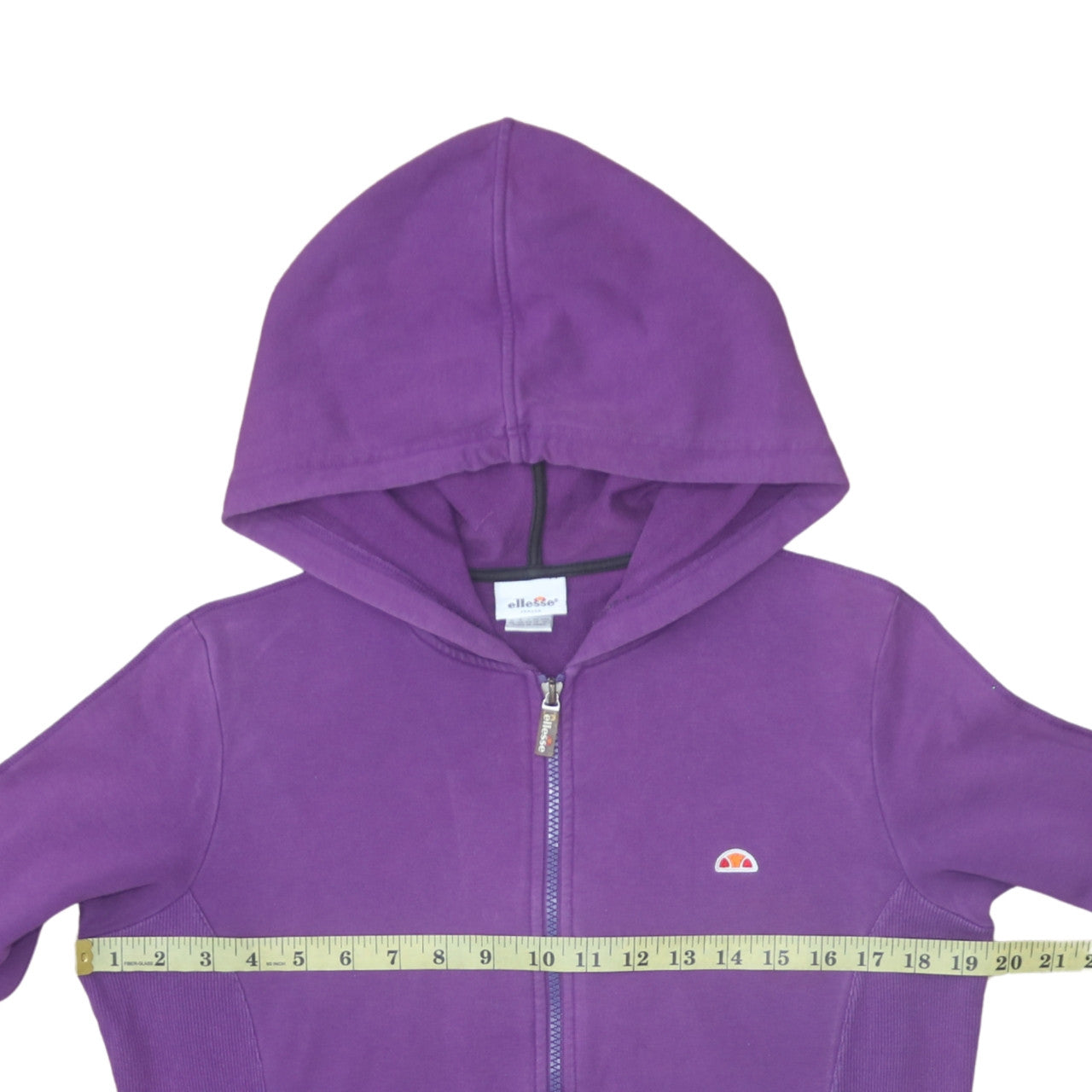 Ellesse Women Purple Zip Hoodie Jacket Size M Cotton Blend