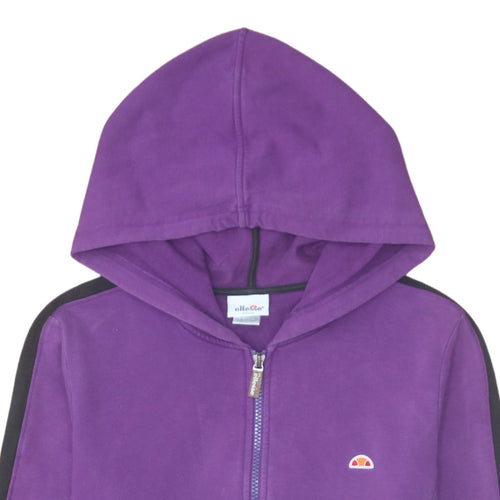 Ellesse Women Purple Zip Hoodie Jacket Size M Cotton Blend
