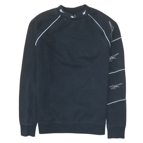 Reebok Men Black Pullover Sweatshirt M Sports Classic Logo
