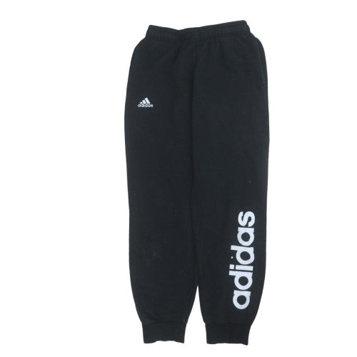 adidas Boys Black Jogger Sweatpants 13-14 Years Regular Fit Fleece Trousers